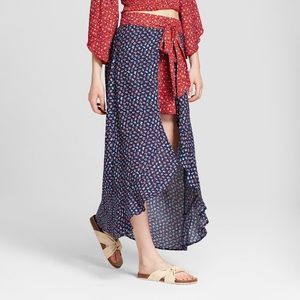 Xhilaration Floral Maxi Skirt with Shorts